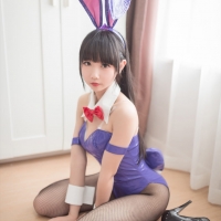 雪琪sama紫色黑丝兔女郎2