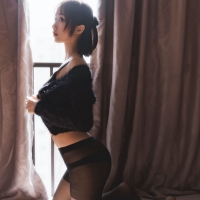 木绵绵OwO 黑丝健身服2