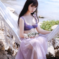 镜酱 半透紫纱裙6