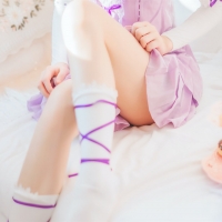 桜桃喵 蕾姆紫睡裙6