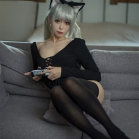 樱岛嗷一 黑猫针织衫连体衣1