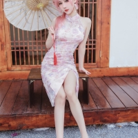 仙女月 粉色旗袍1