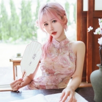 仙女月 粉色旗袍2