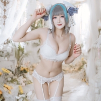 兔胖胖min 柴郡白色礼服3