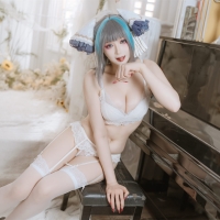兔胖胖min 柴郡白色礼服4