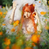 蠢沫沫 草丛婚纱3
